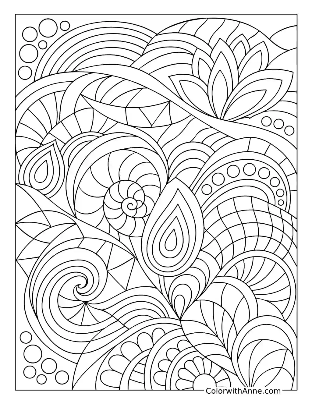 Intricate Floral Dreamscape coloring page