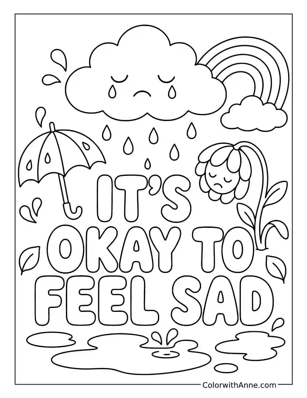 It's Okay to Feel Sad coloring page