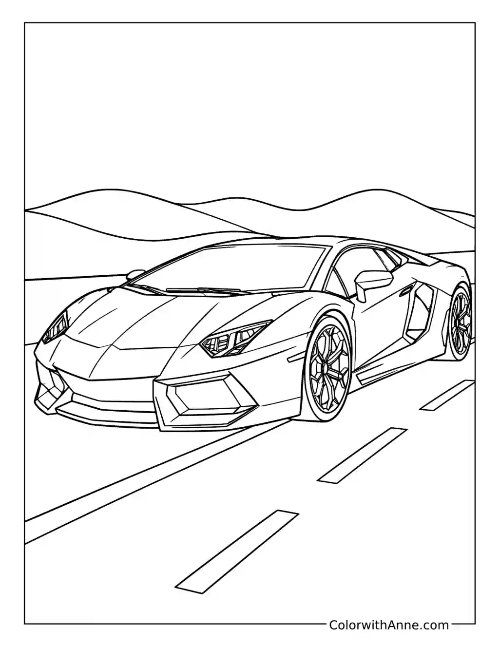 Italian-Style Supercar coloring page