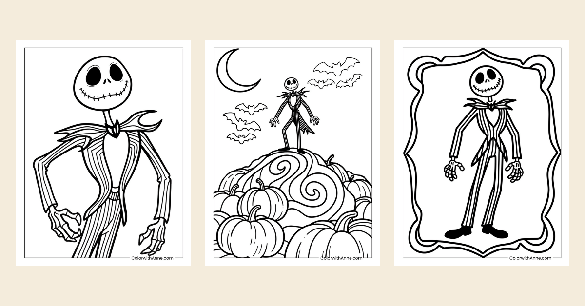 jack skellington coloring pages banner