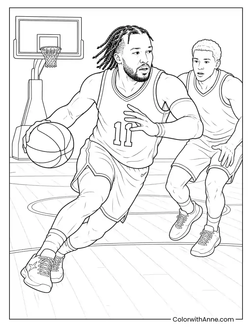 Jalen Brunson Clutch Drive coloring page