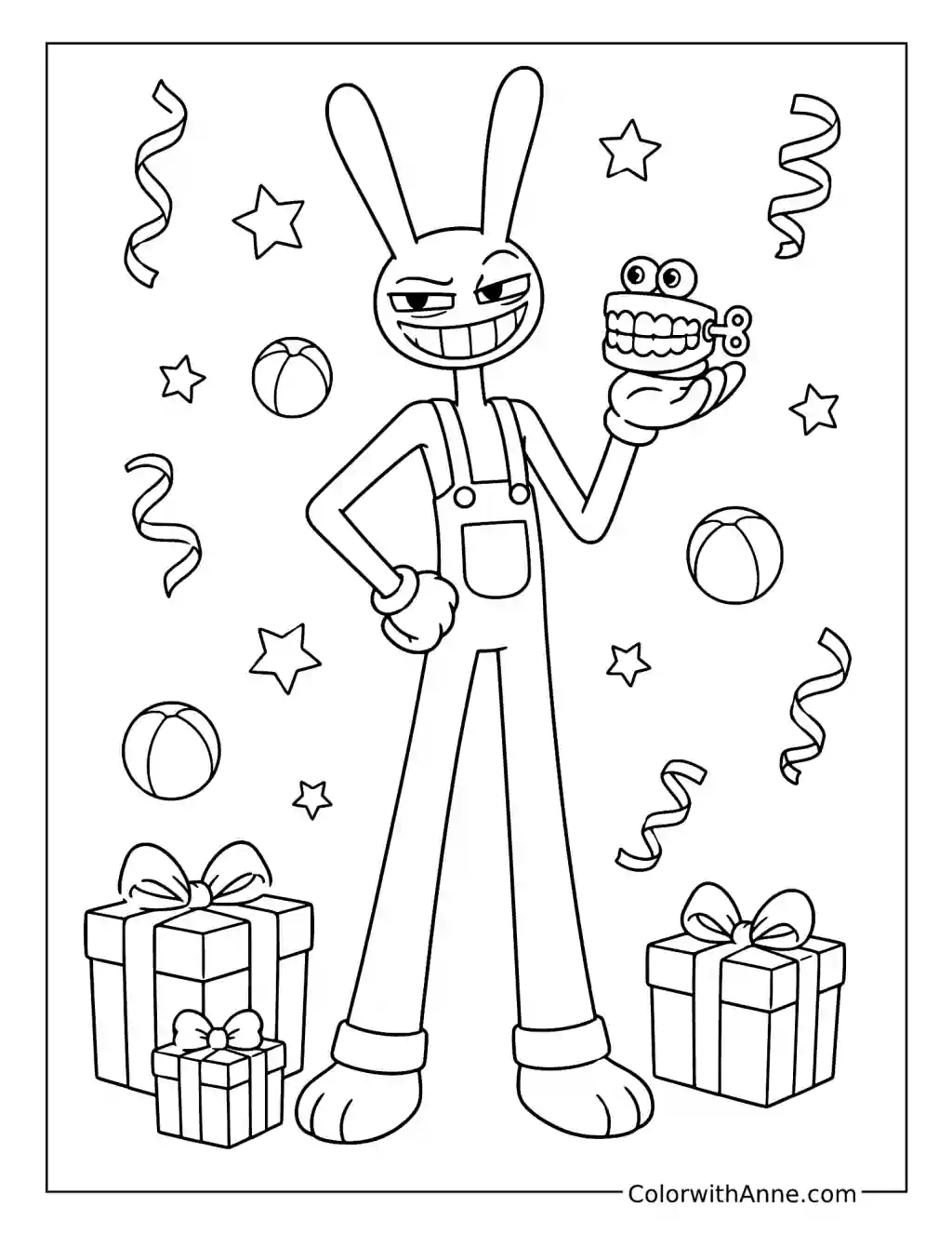 Jax's Wind-Up Circus Mischief coloring page