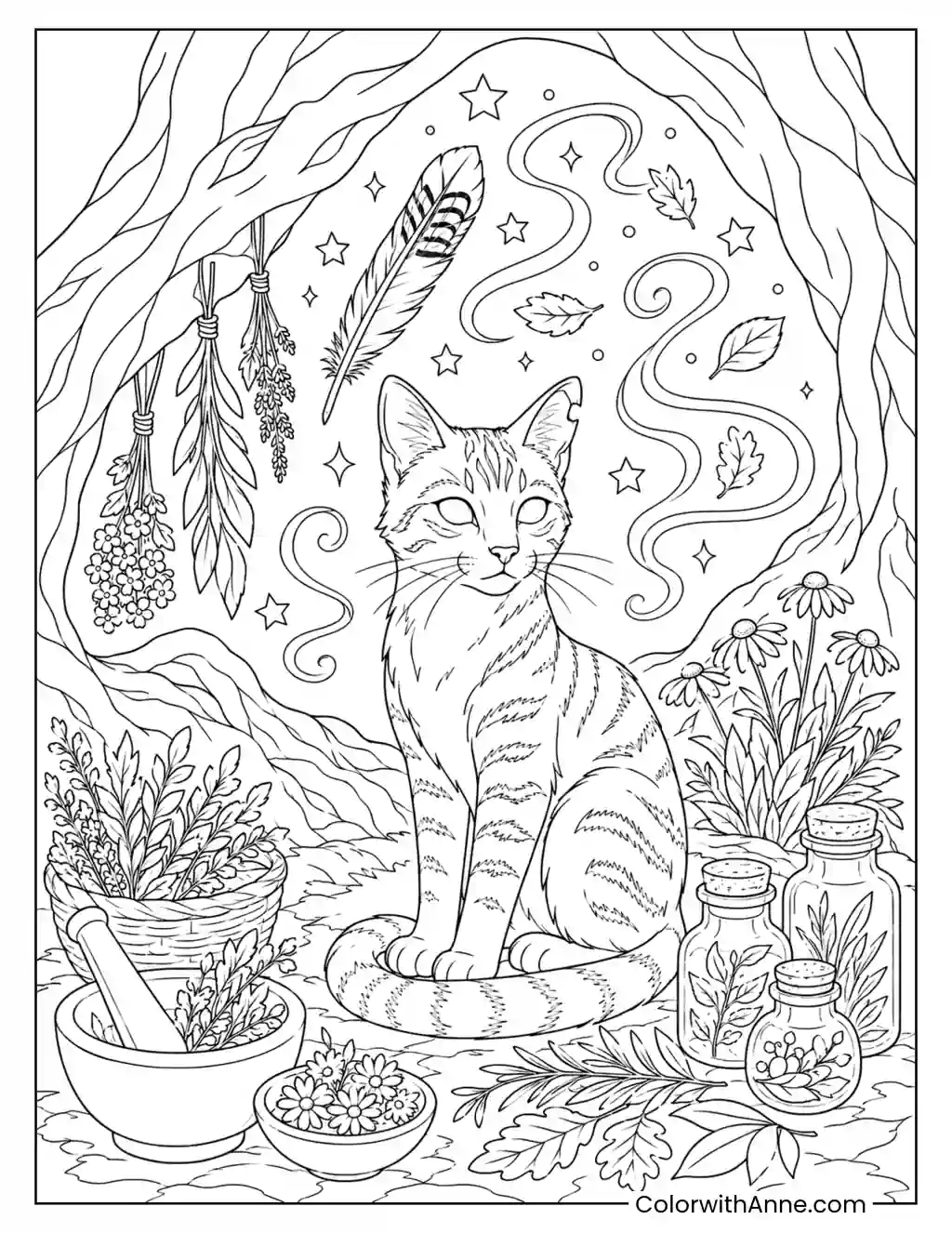 Jayfeather Reading the Signs coloring page