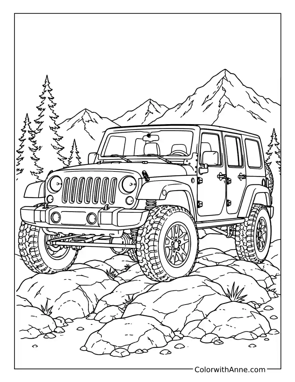 Jeep Wrangler Rubicon coloring page