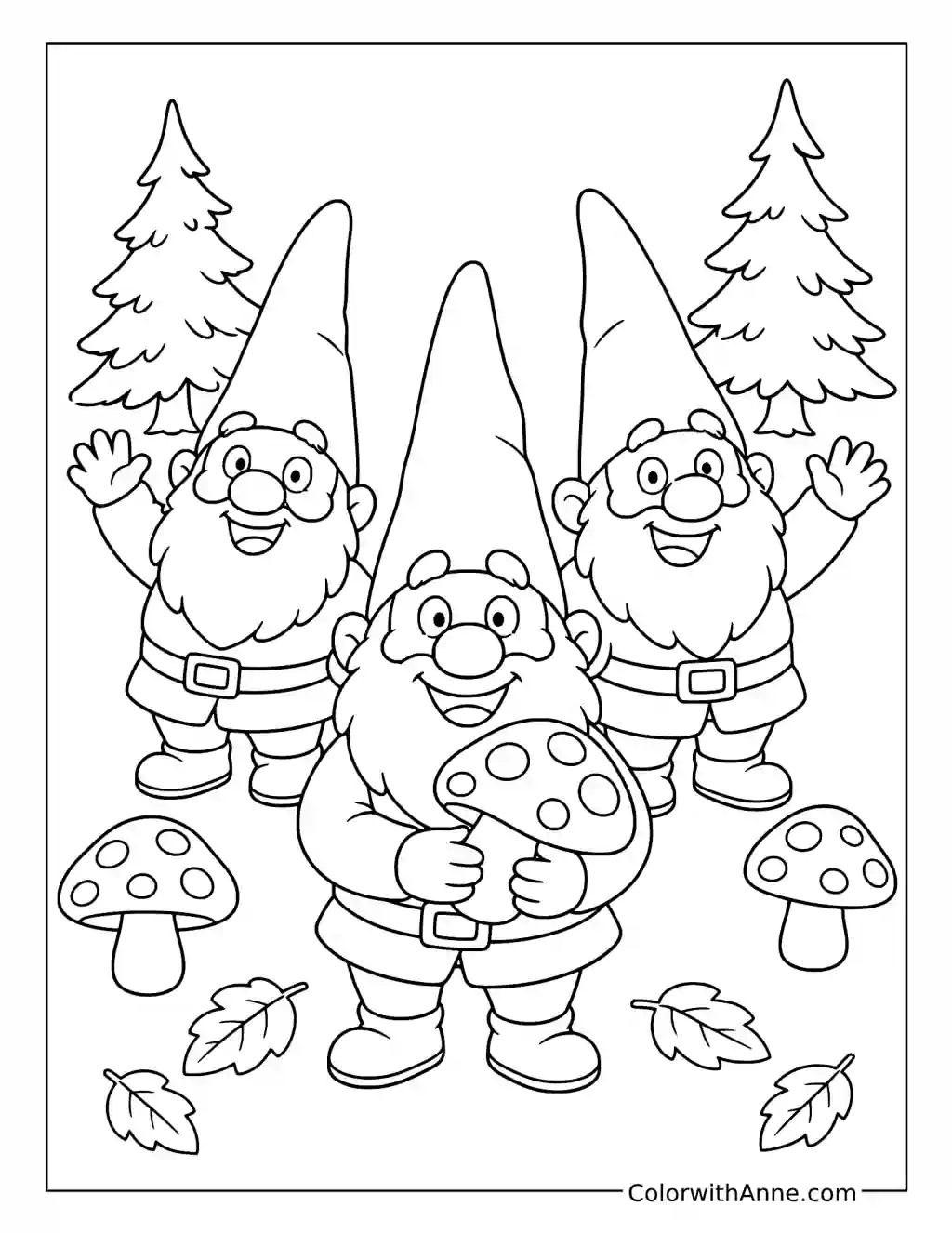 Jeff and the Forest Gnomes coloring page