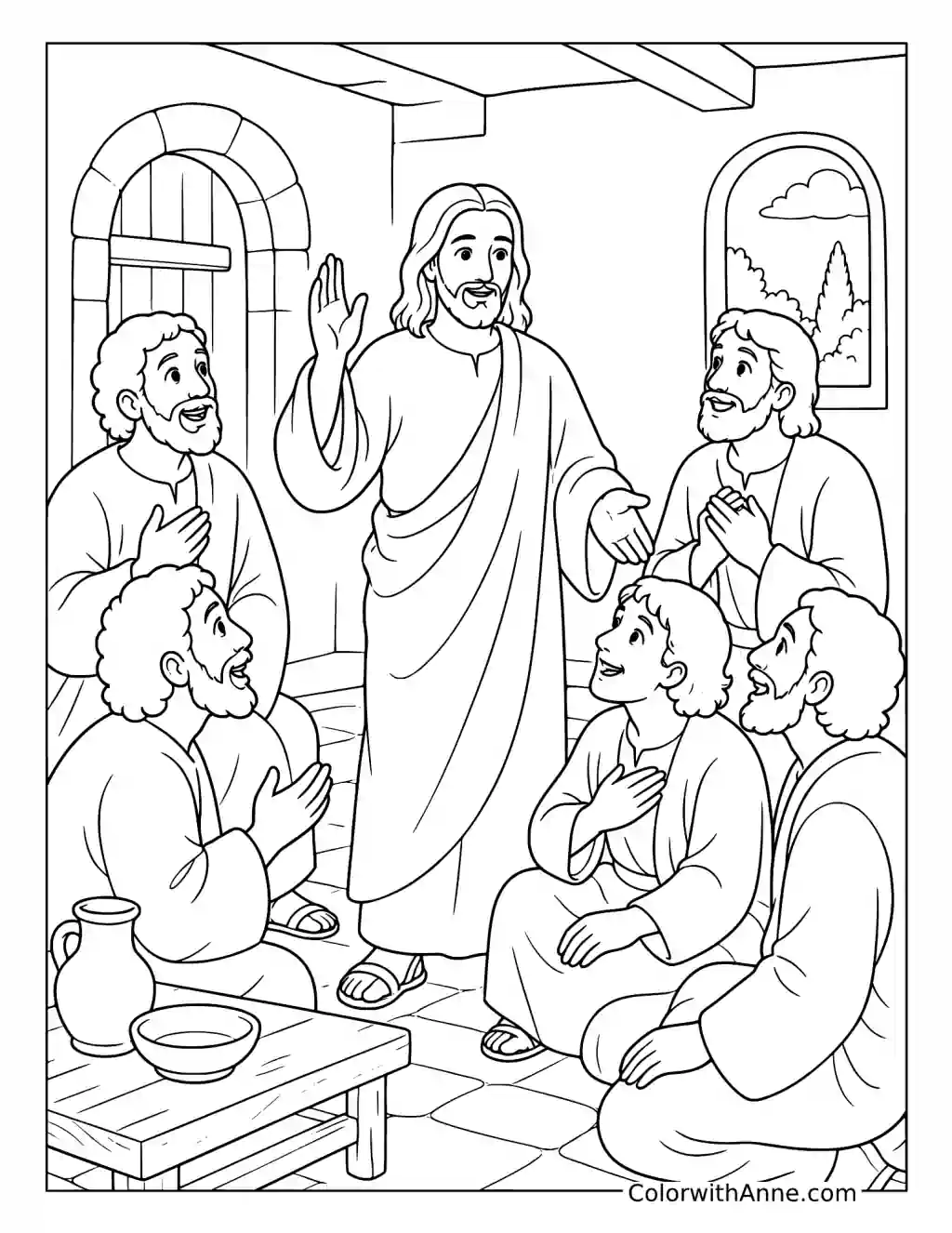 Jesus Appears to His Disciples coloring page