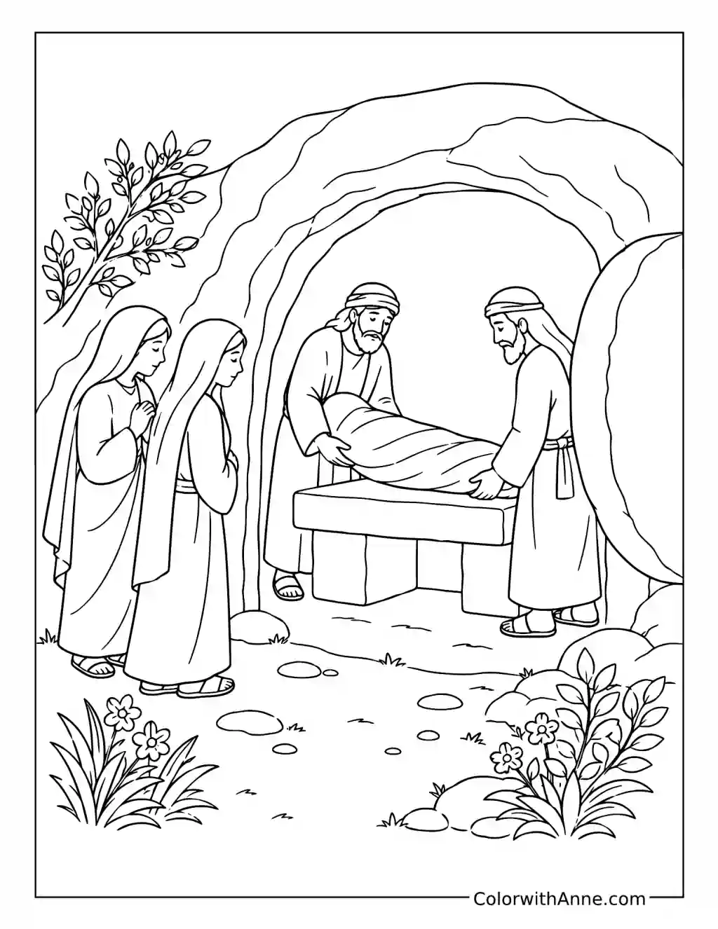 Jesus Is Laid in the Tomb coloring page