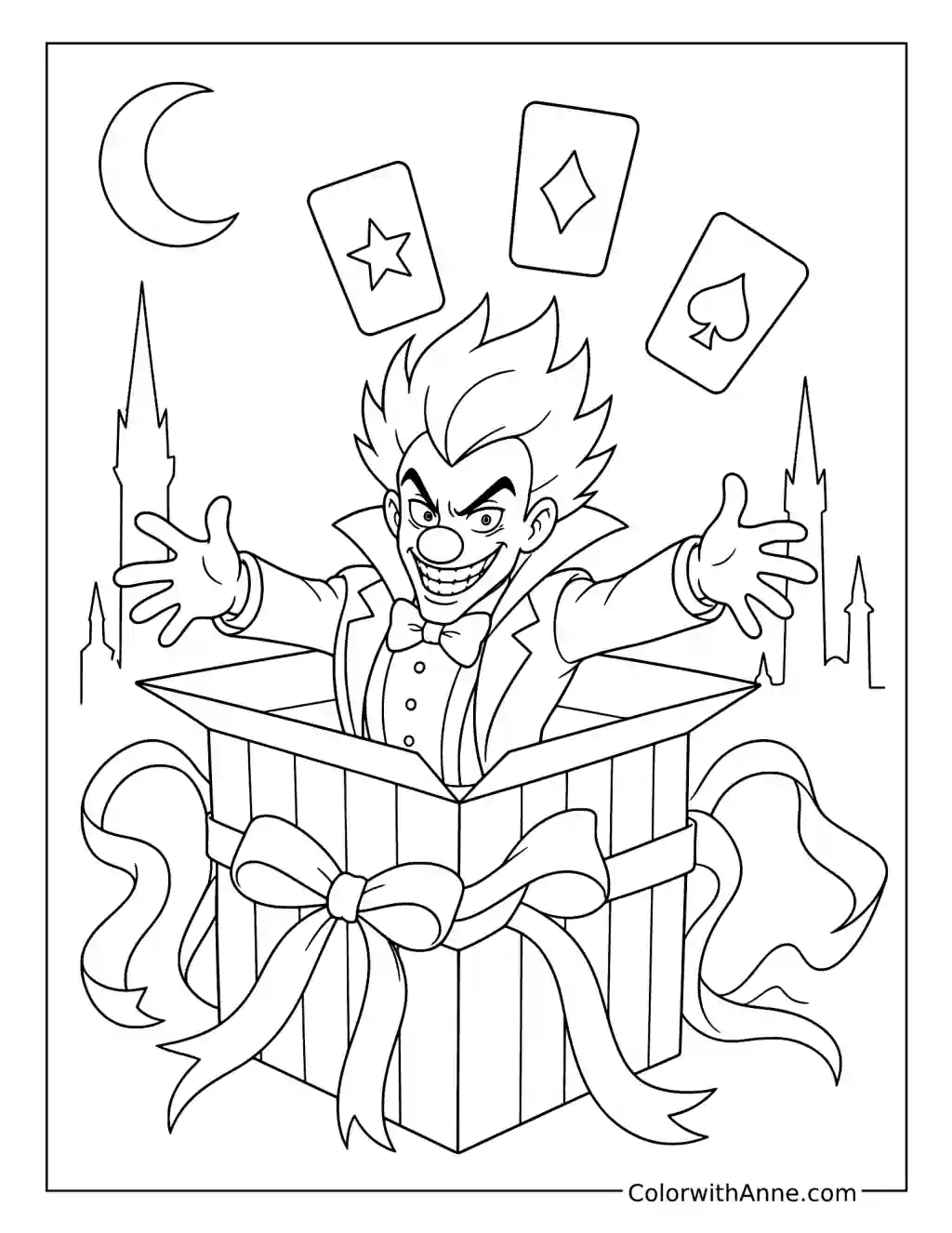 Joker Pops from Striped Gift Box coloring page