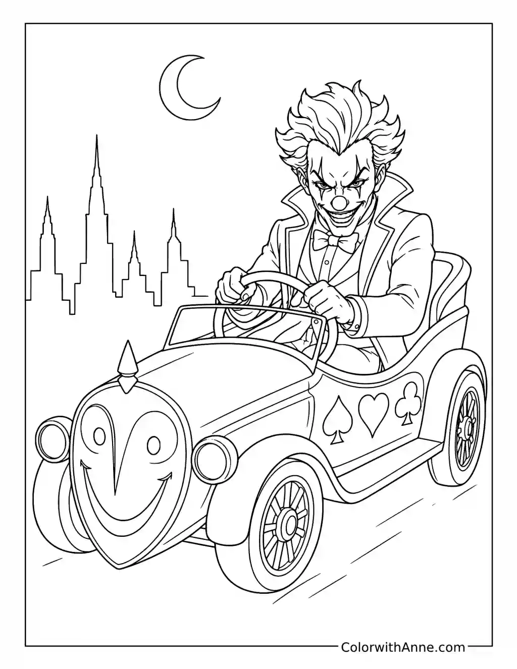 Joker’s Moonlit Show Car coloring page