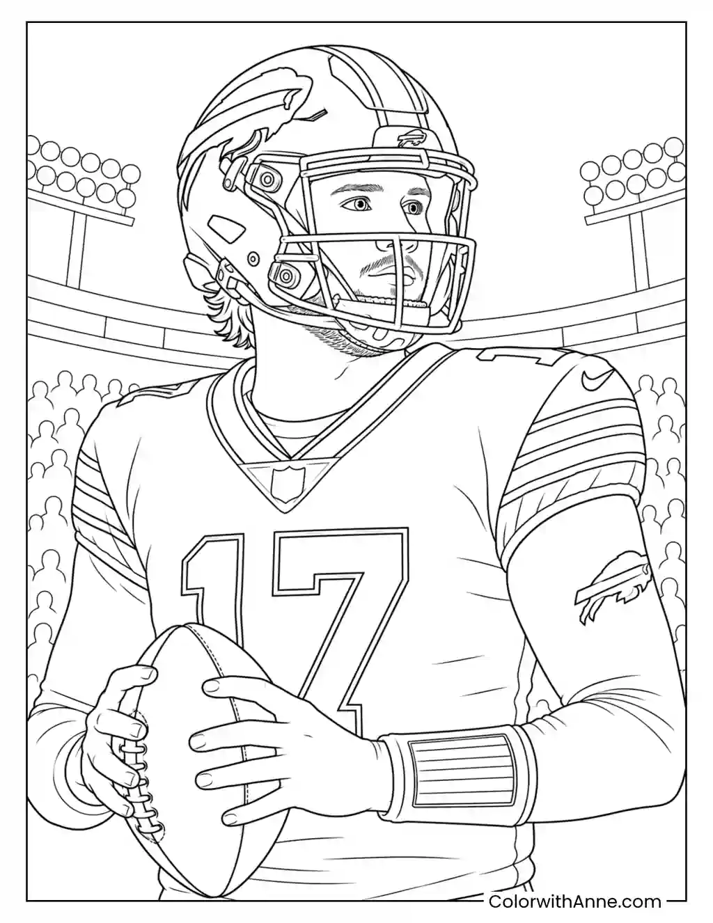 Josh Allen #17 Hero coloring page