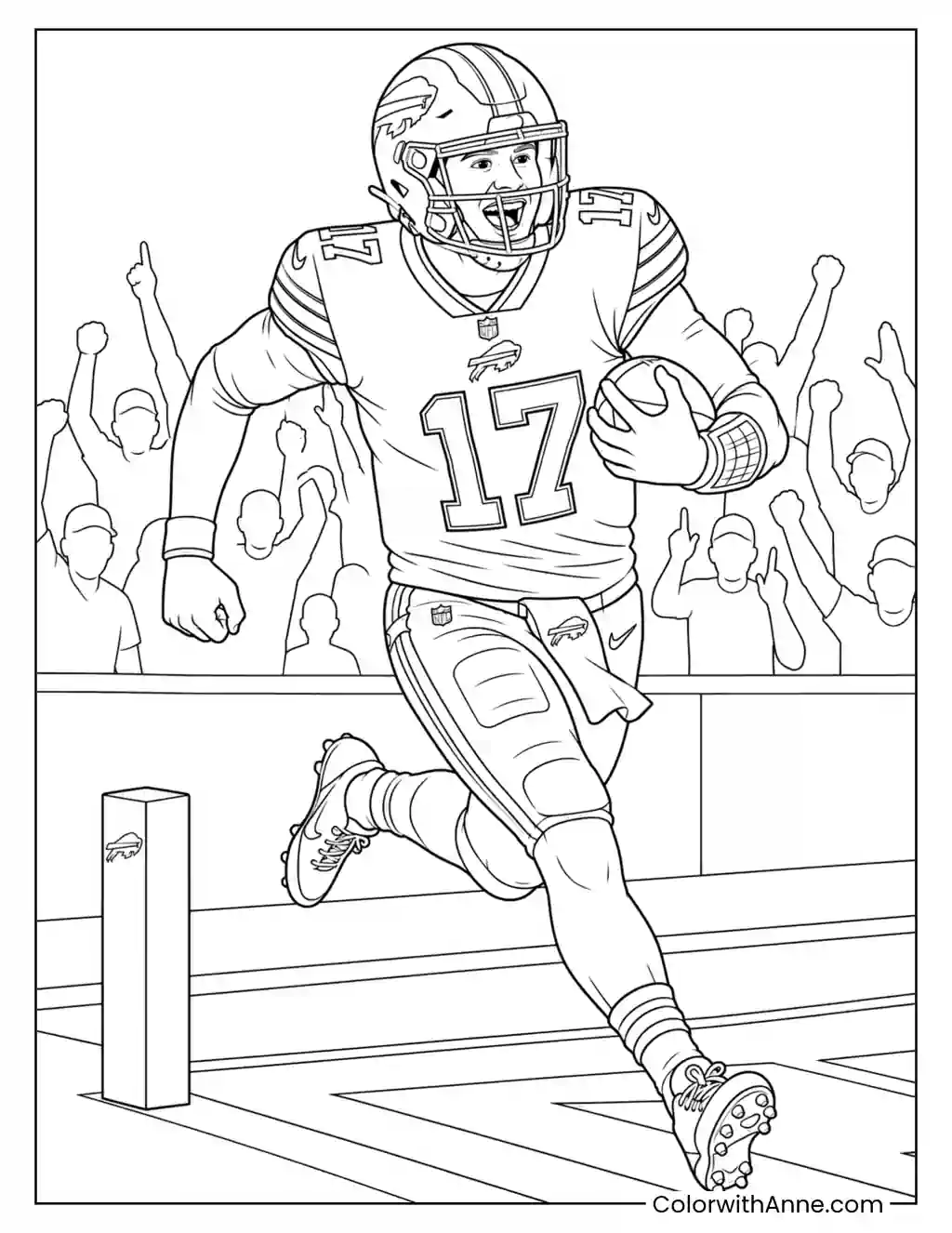 Josh Allen Rushing Touchdown coloring page