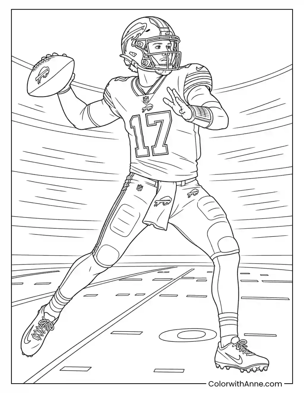 Josh Allen’s Powerful Passing Play coloring page