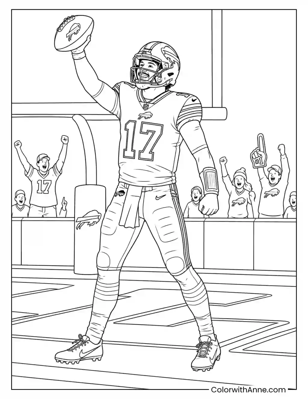 Josh Allen Touchdown coloring page