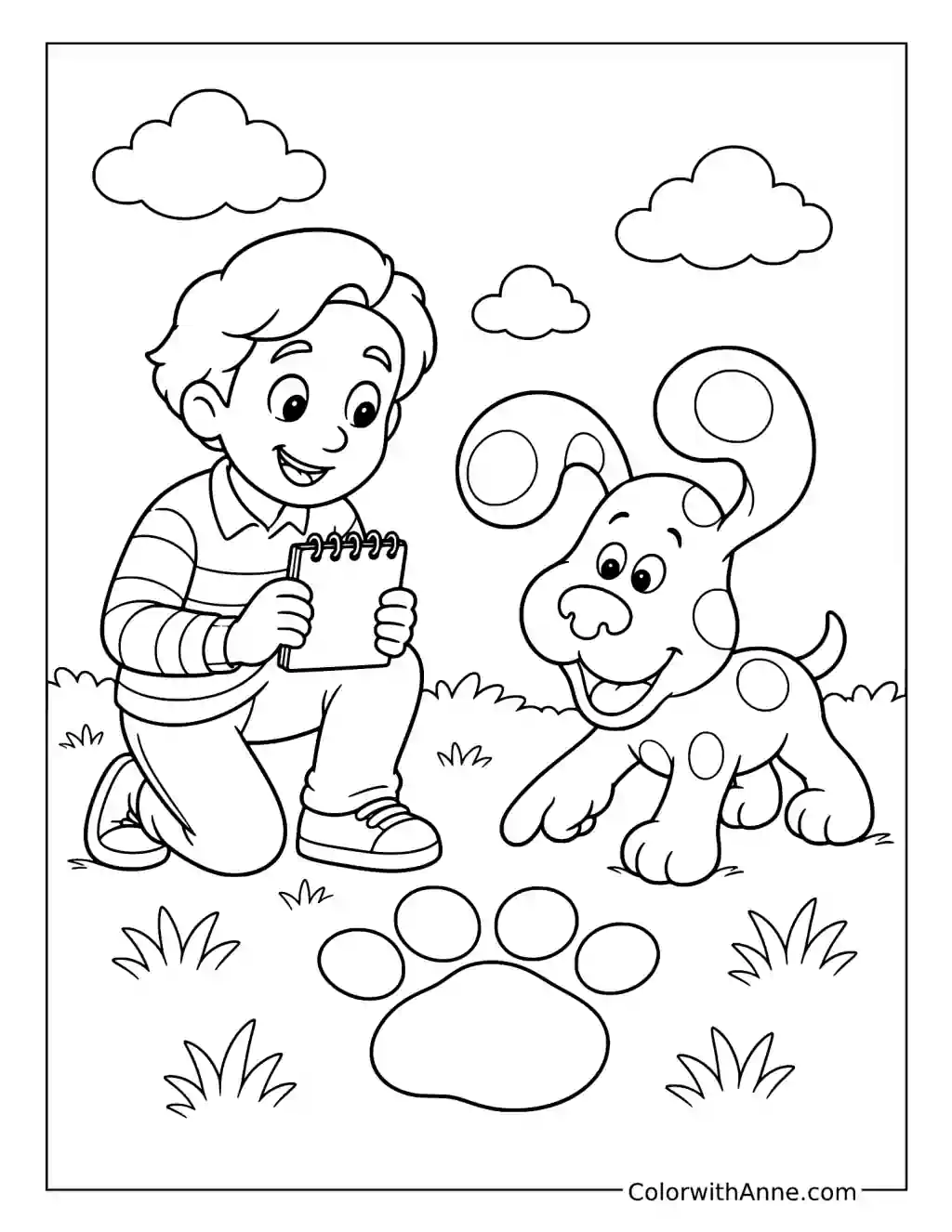 Josh and Blue Find a Clue coloring page