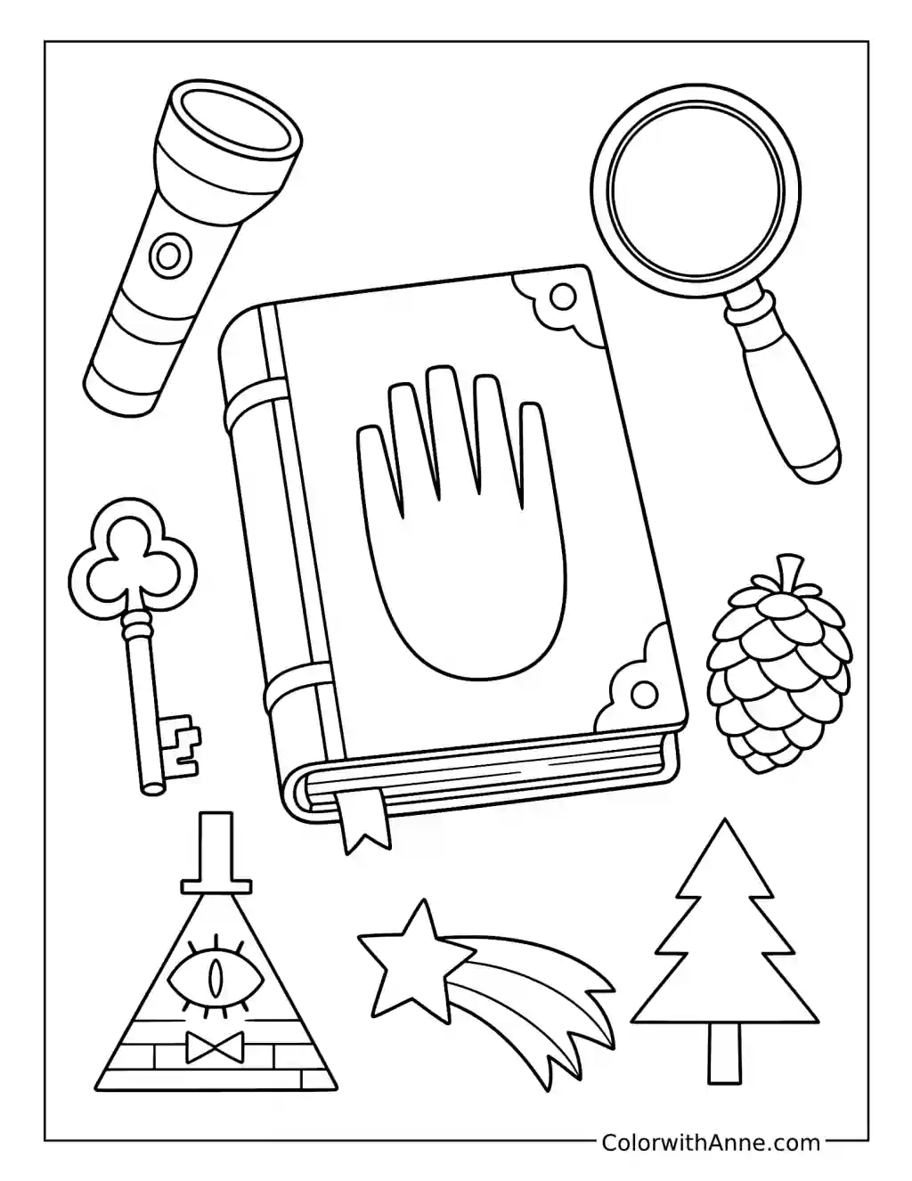 Journal 3 and Mystery Objects coloring page
