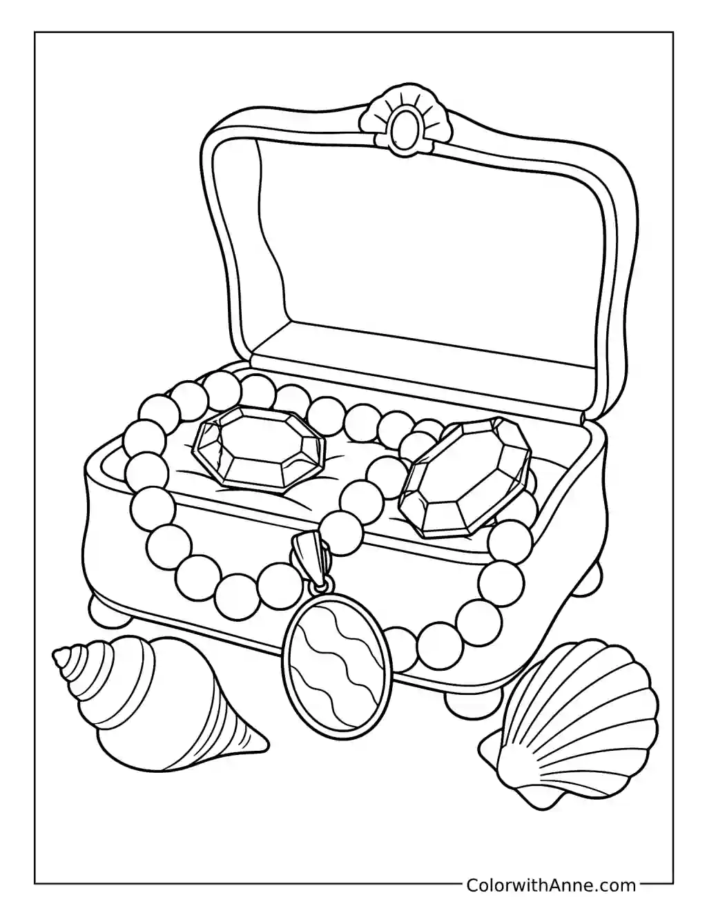 June Birthstone Jewelry Box coloring page