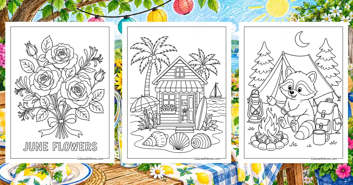 June Coloring Pages banner