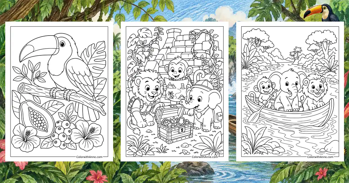 Jungle Coloring Pages banner