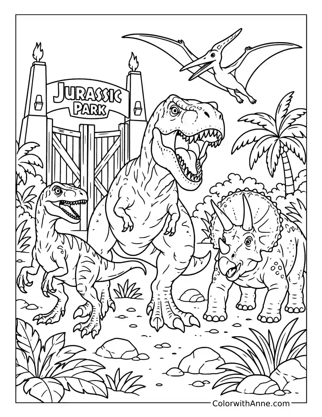 Jurassic Park Dinosaur Adventure coloring page