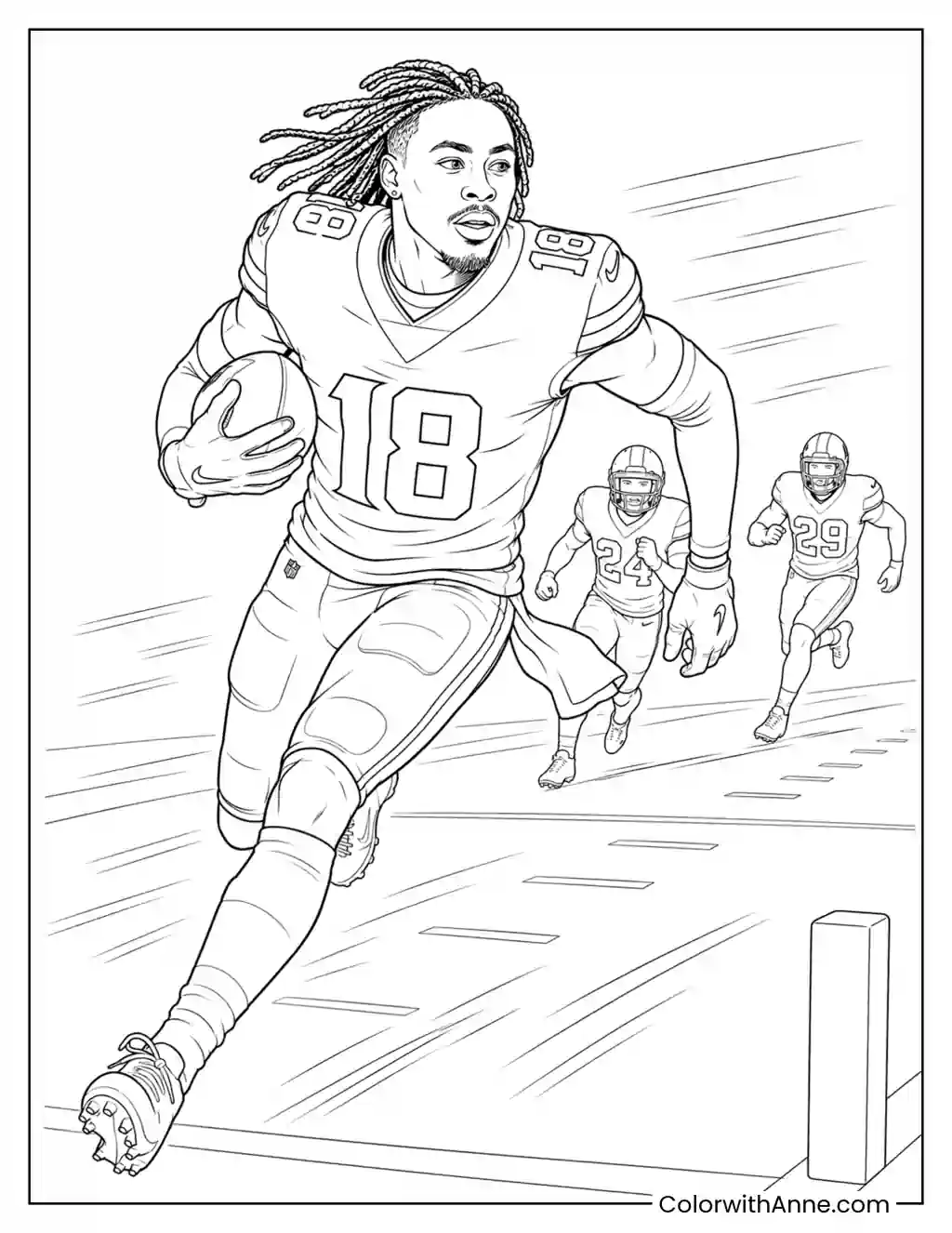 Justin Jefferson Breakaway Touchdown coloring page