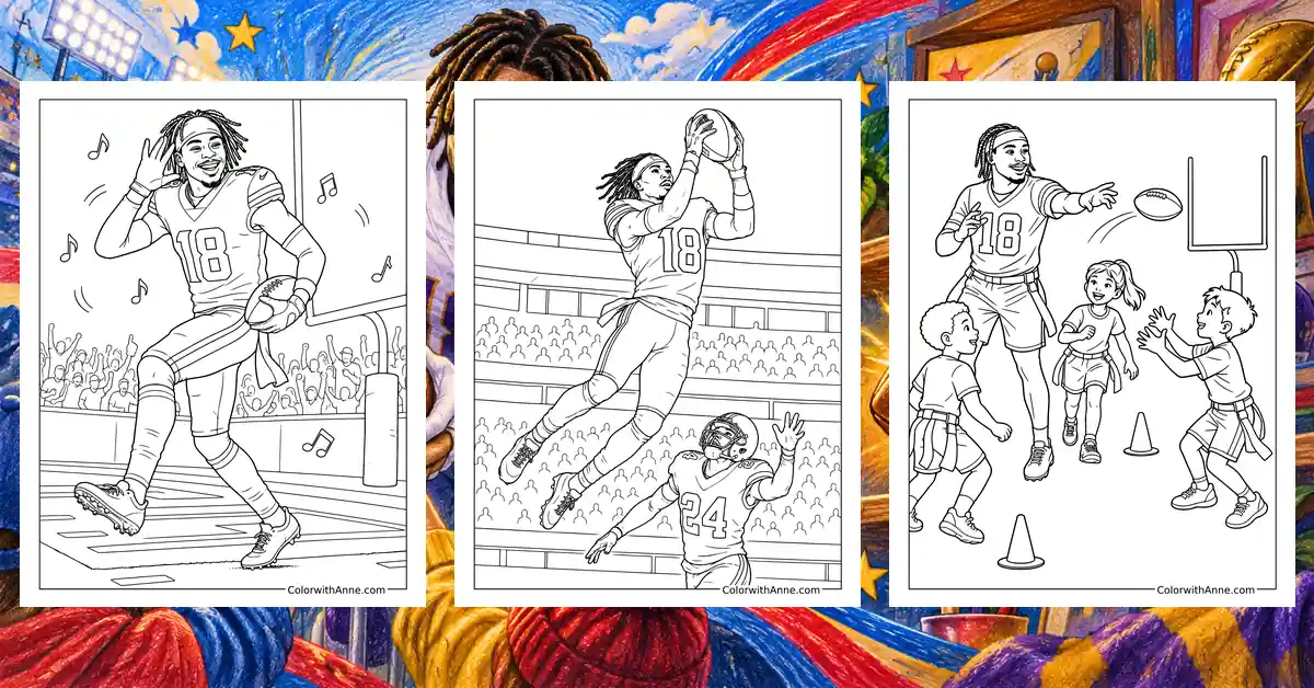 Justin Jefferson Coloring Pages banner