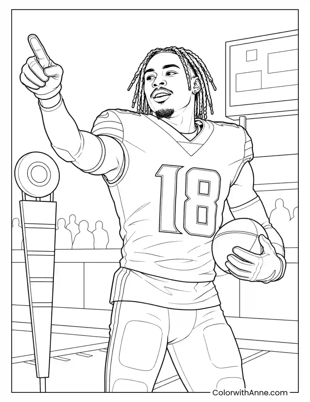 Justin Jefferson First Down Pose coloring page
