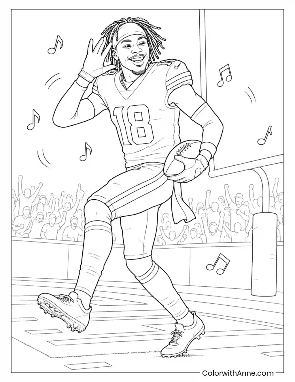 Justin Jefferson Griddy Celebration coloring page