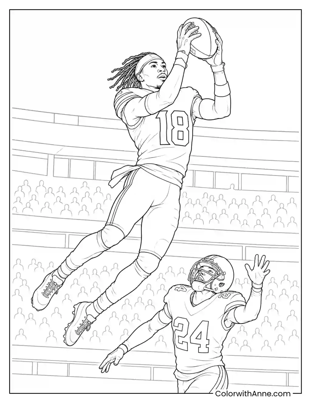 Justin Jefferson Jump Ball Catch coloring page