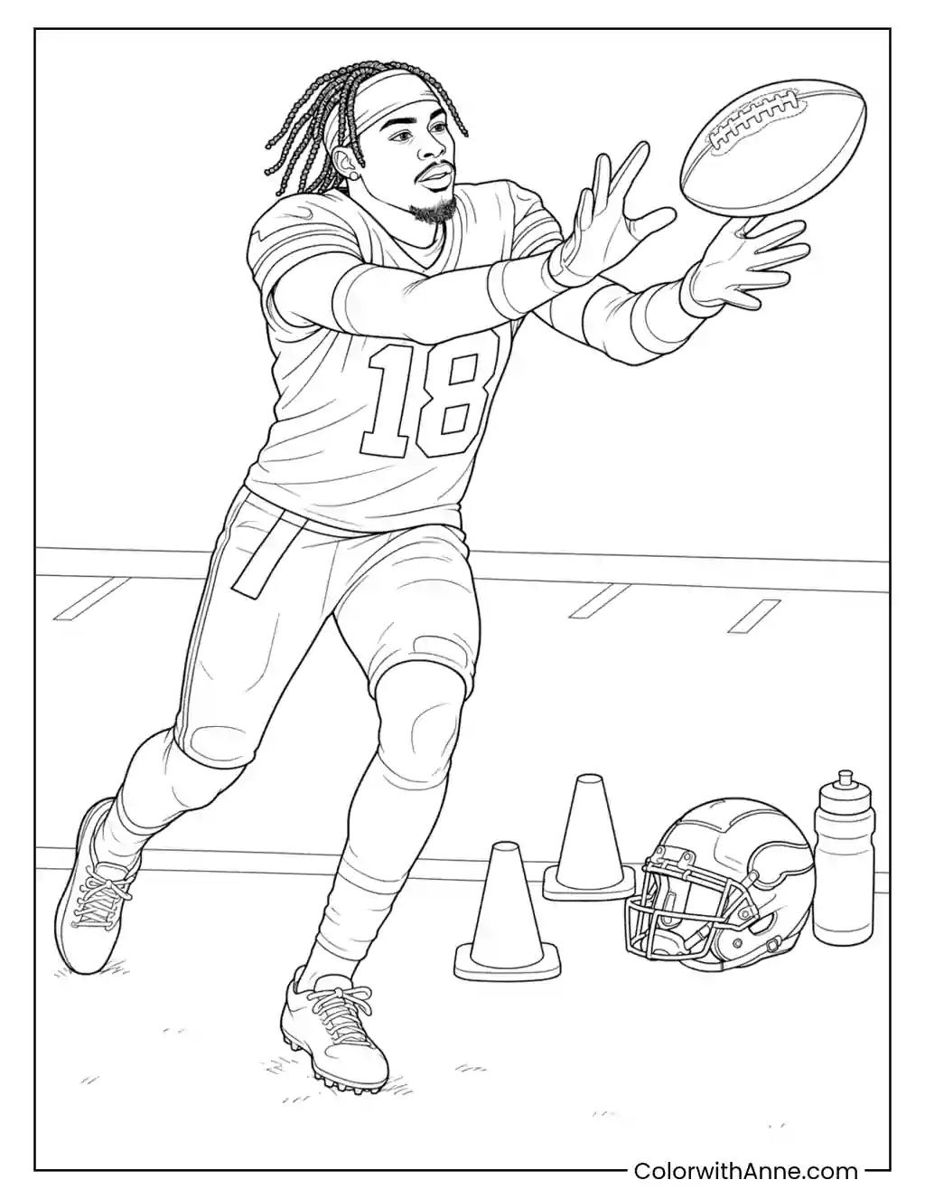 Justin Jefferson Pregame Warm-Up coloring page