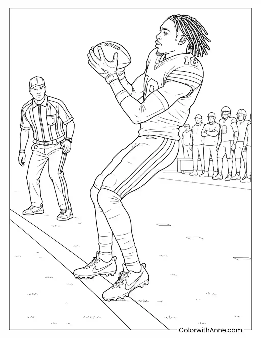 Justin Jefferson Sideline Toe-Tap coloring page