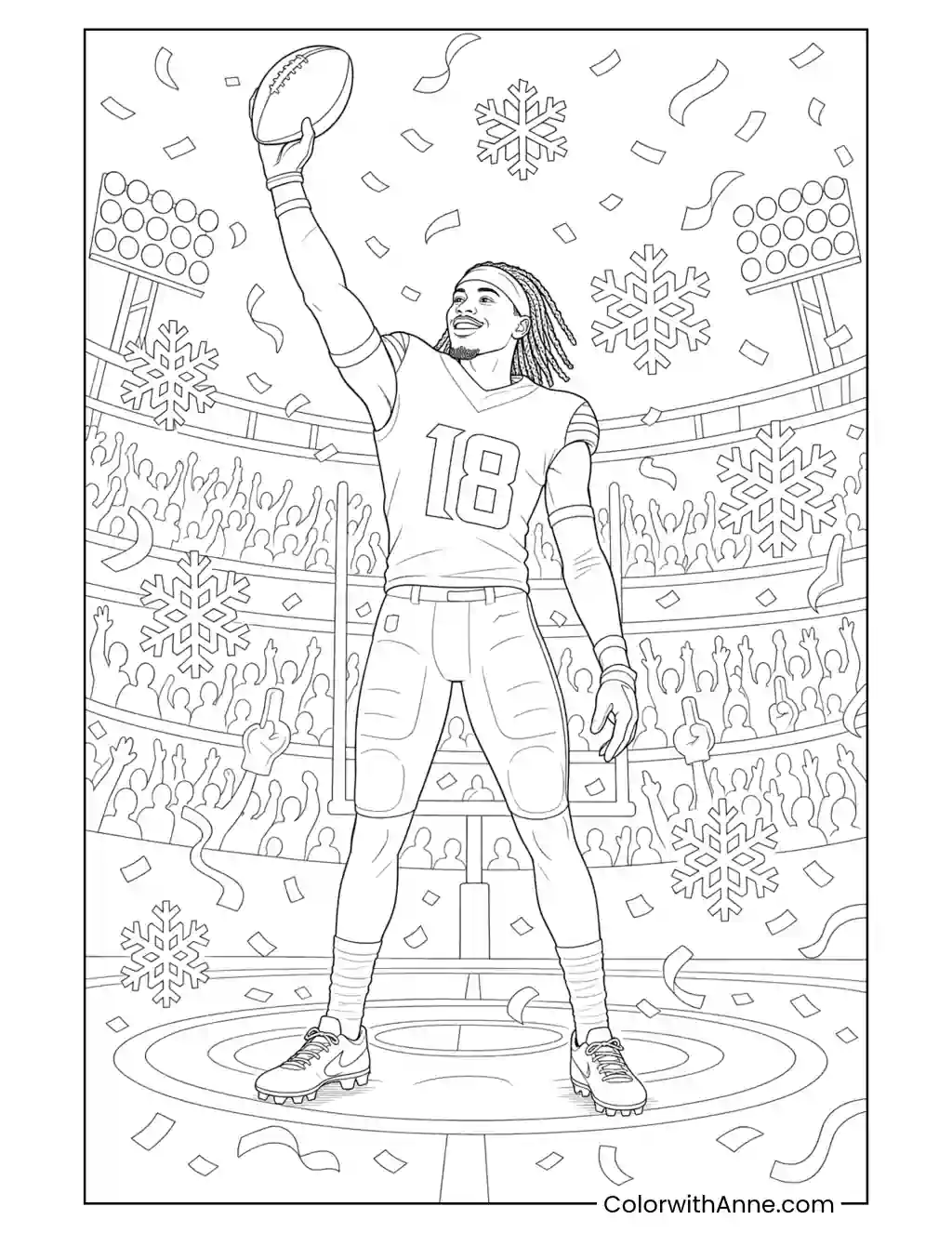 Justin Jefferson Stadium Celebration coloring page