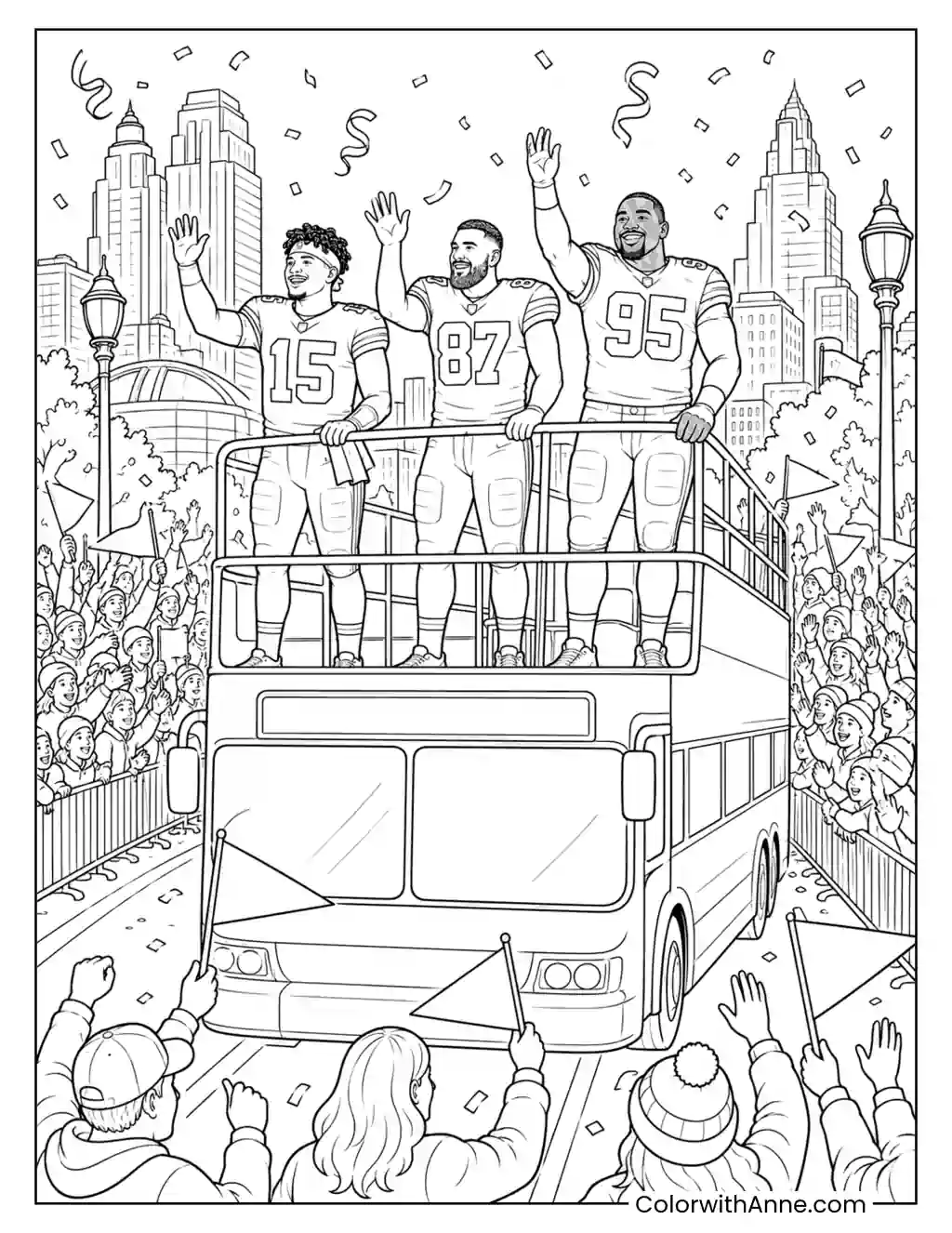 Kansas City Championship Parade Bus coloring page