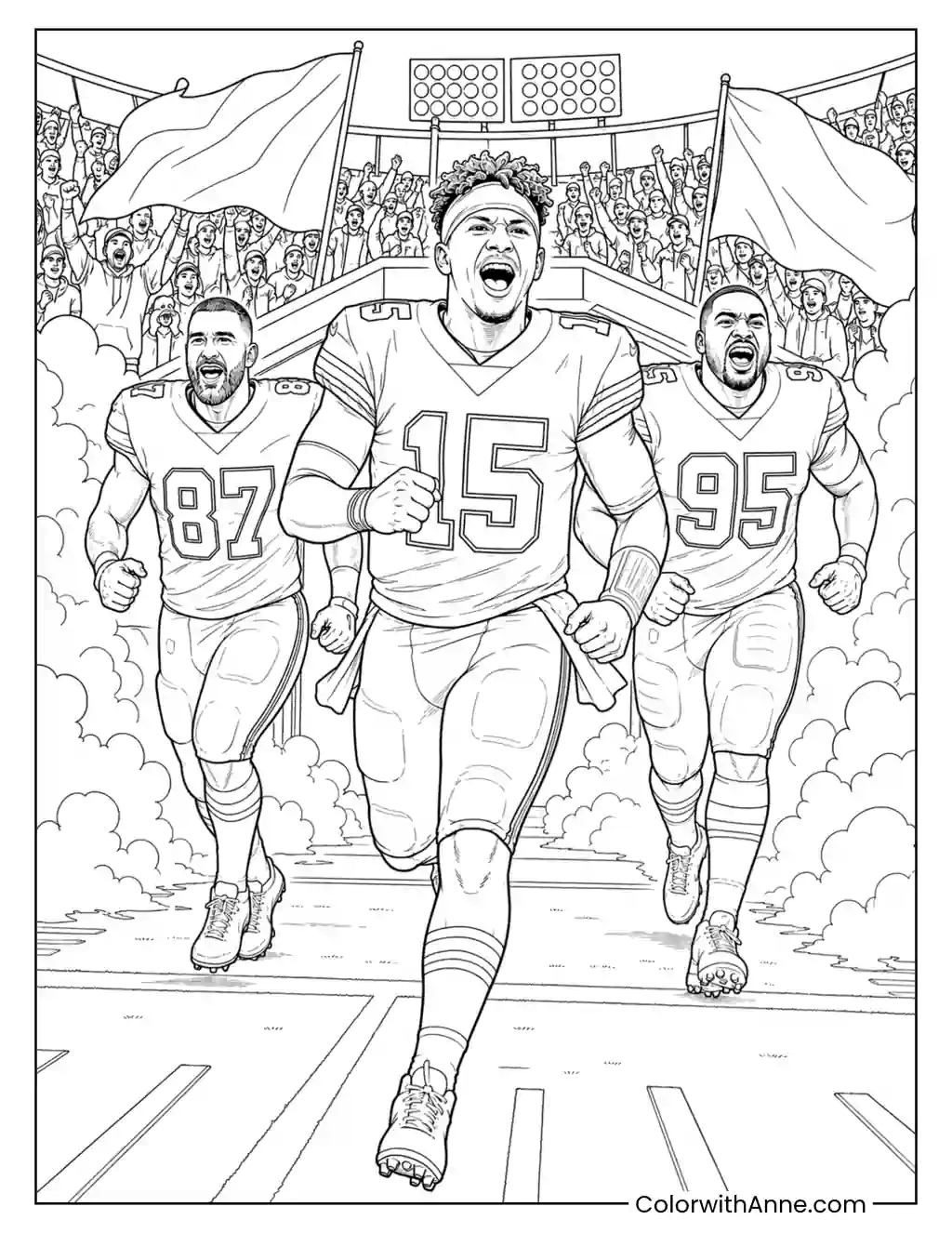 Kansas City Football Tunnel Run coloring page