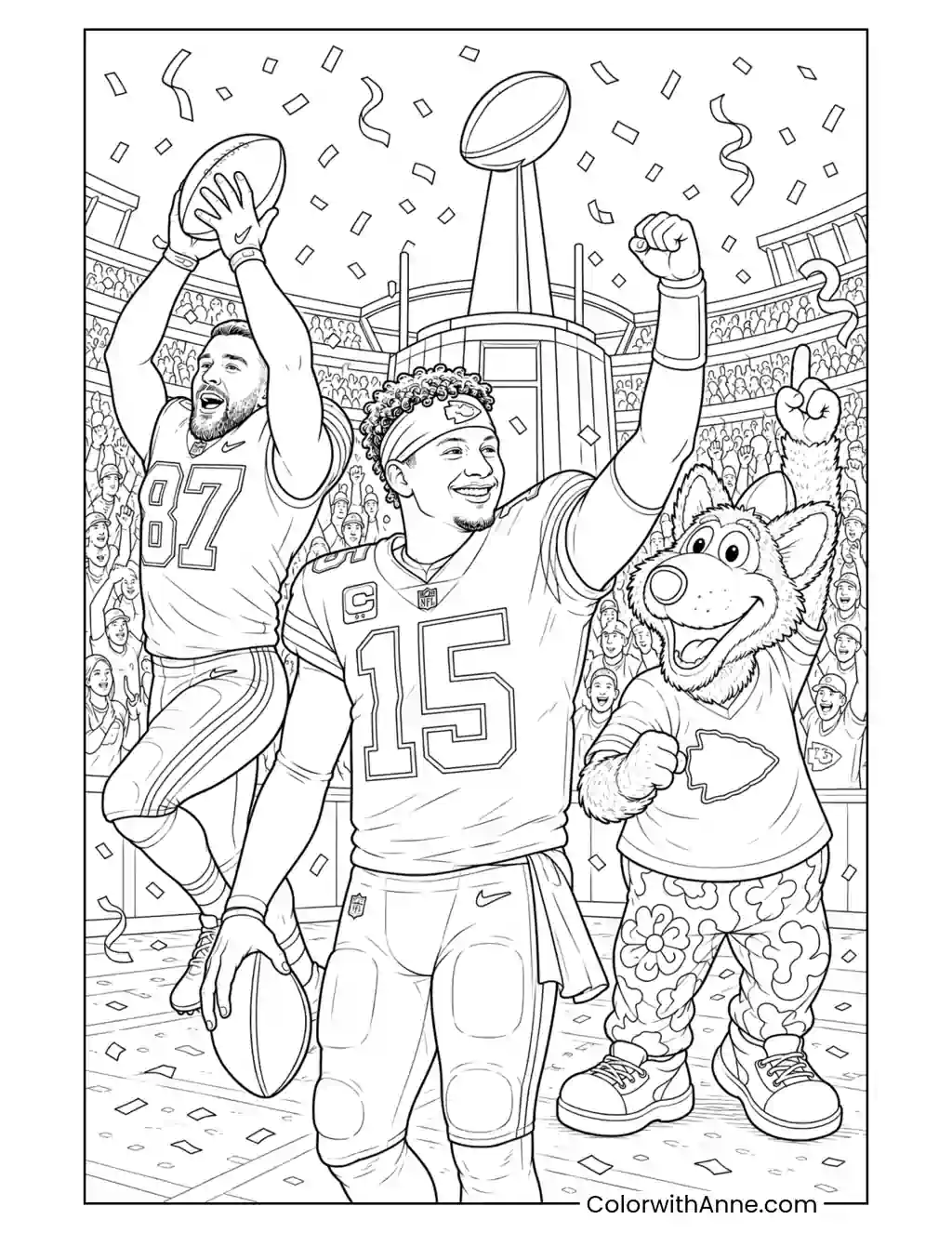 Kansas City Football Victory Celebration coloring page