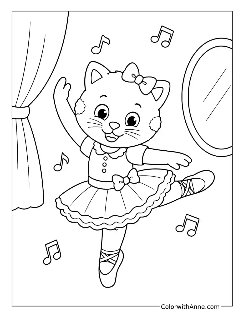 Katerina Kittycat Dancing Ballet coloring page