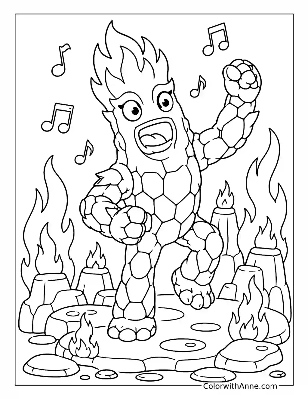 Kayna Fire Haven Dance coloring page