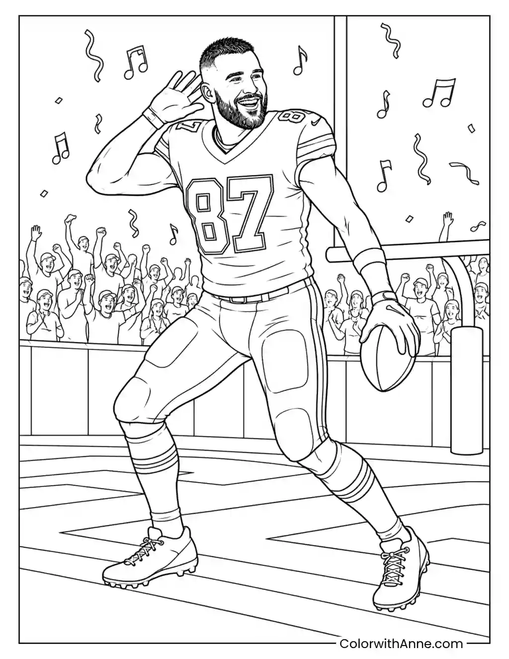 Kelce’s End-Zone Victory Dance coloring page