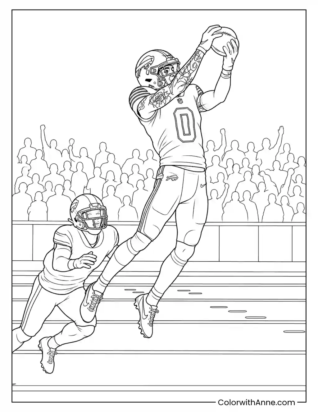 Keon Coleman Contested Catch coloring page