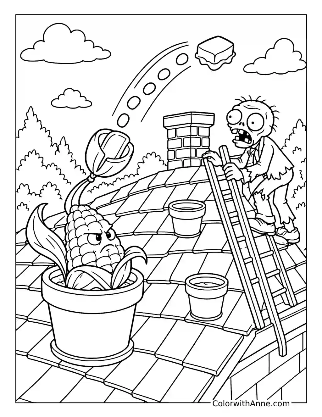 Kernel-Pult Rooftop Battle coloring page