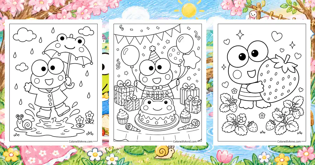 Keroppi Coloring Pages banner
