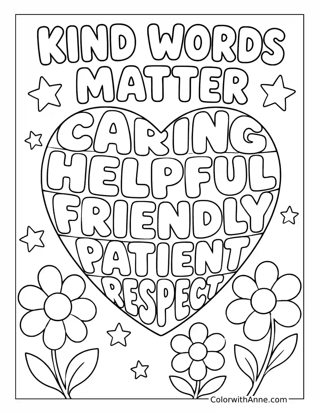 Kind Words Matter coloring page