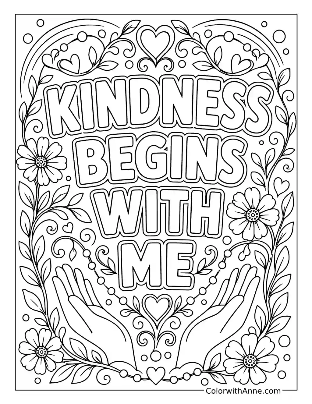 Kindness Begins with Me coloring page