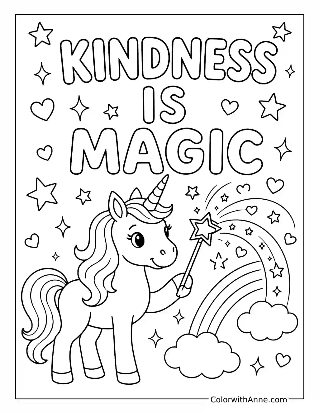 Kindness Is Magic coloring page