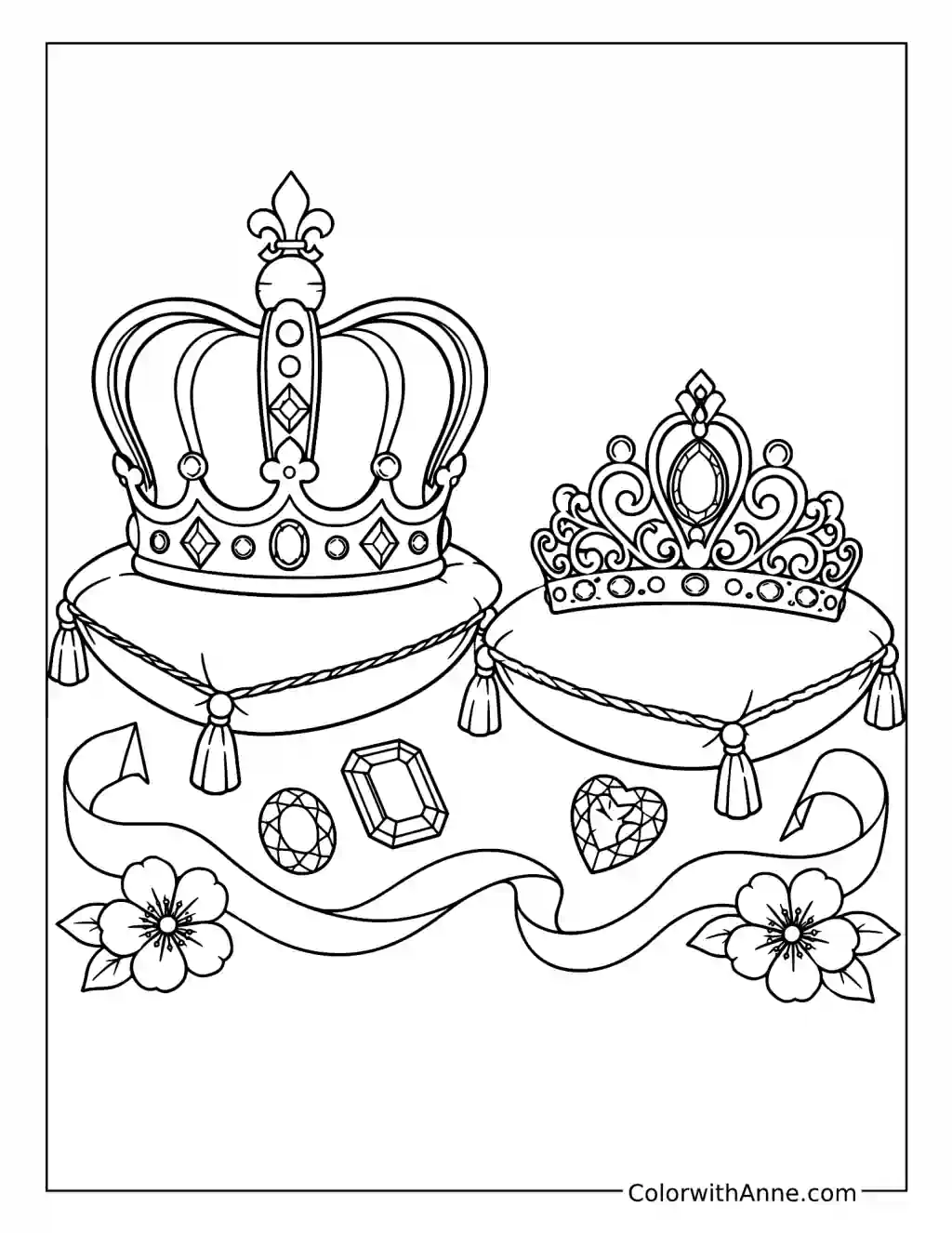 King and Queen Crowns coloring page