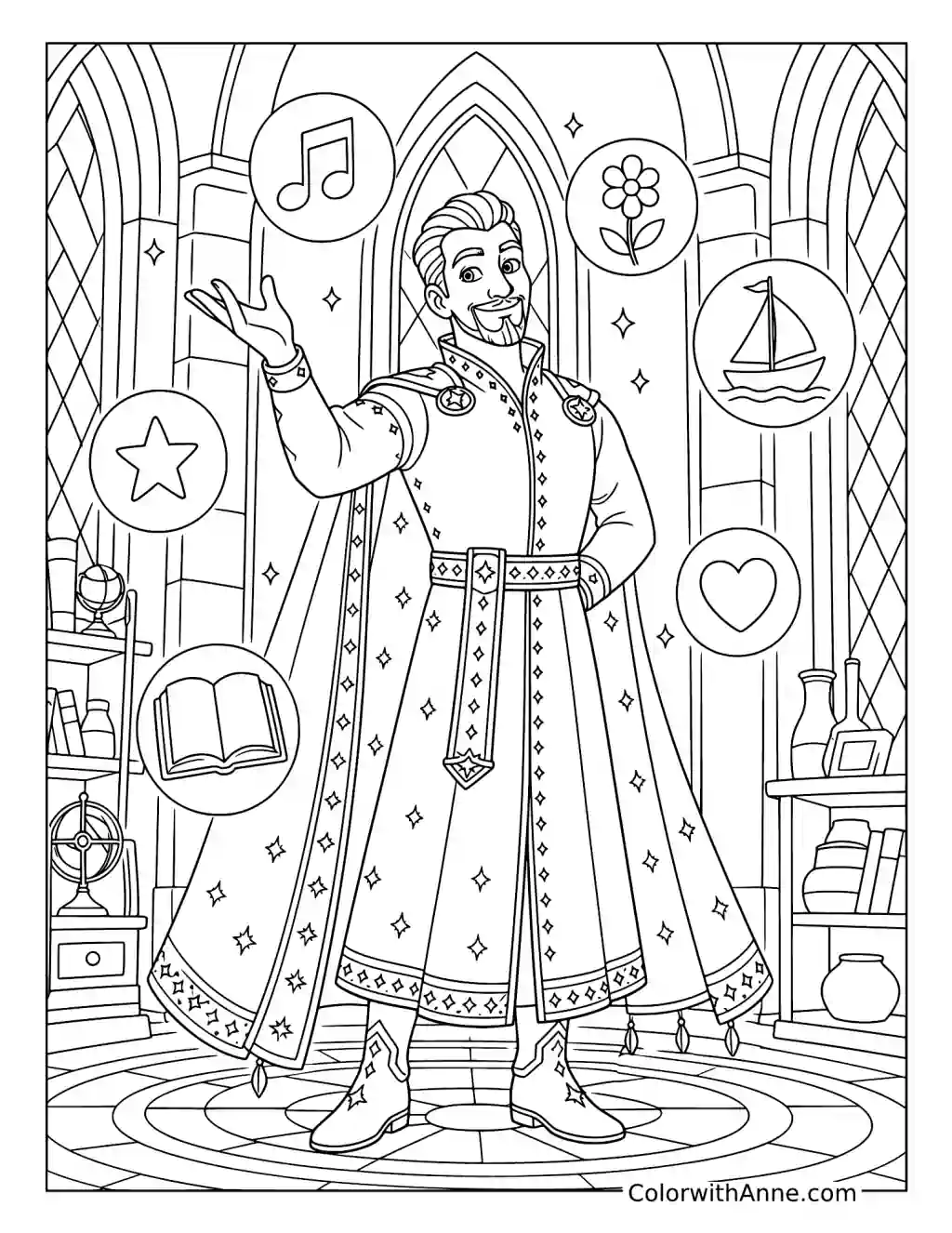 King Magnifico's Floating Wish Orbs coloring page