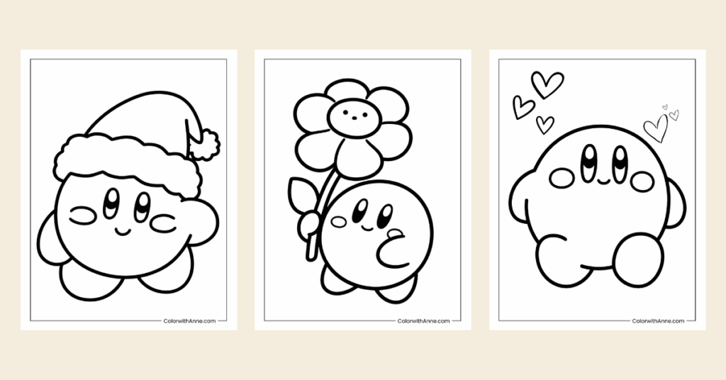 kirby coloring pages banner