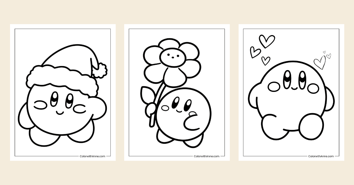 kirby coloring pages banner