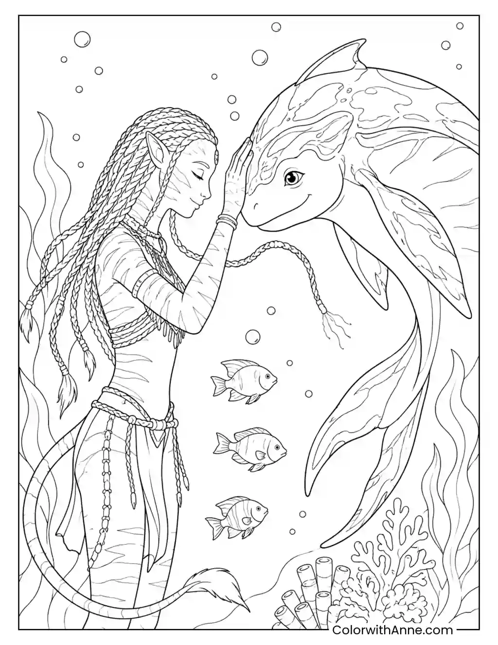 Kiri Connects with a Gentle Ilu coloring page