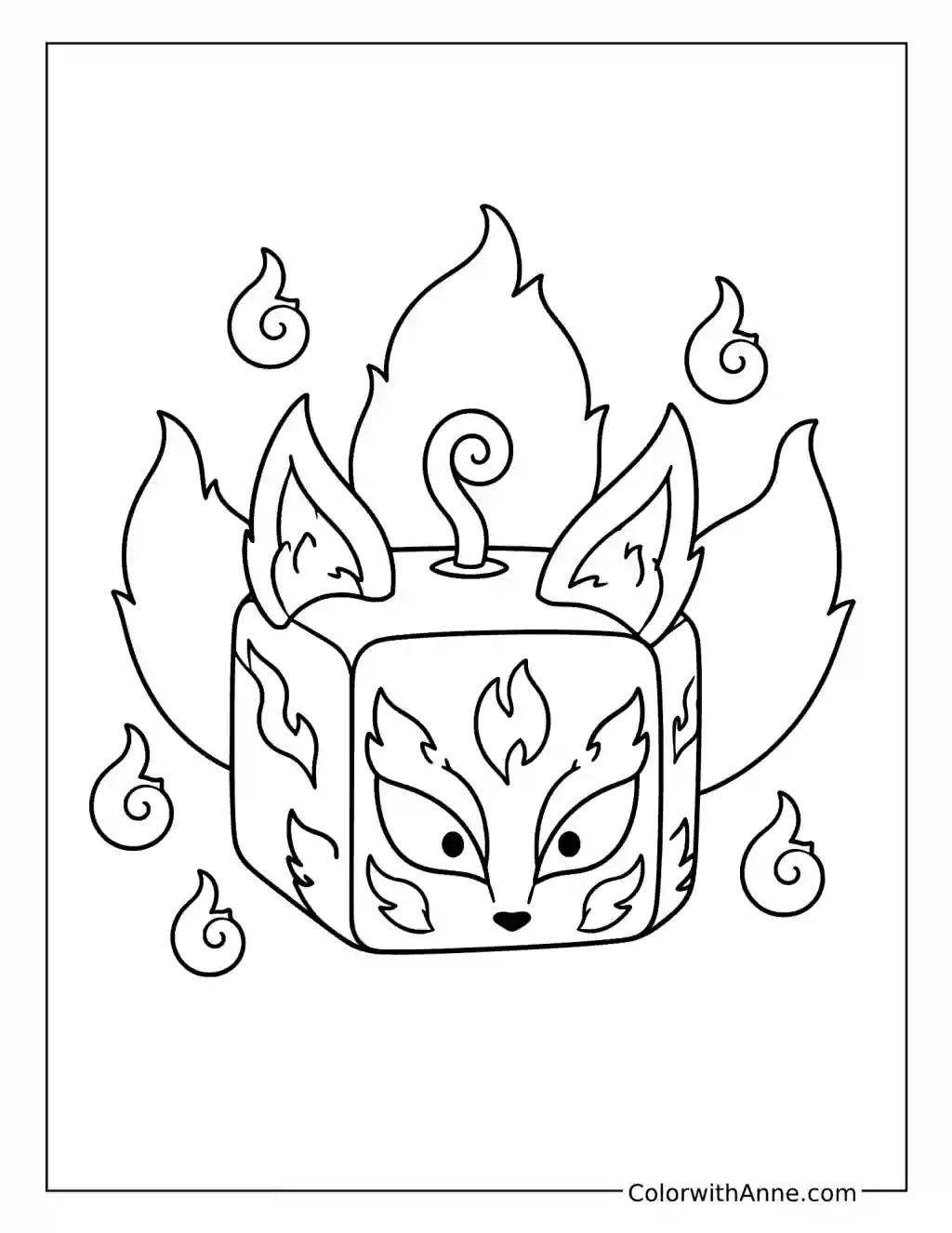 Kitsune Fruit coloring page