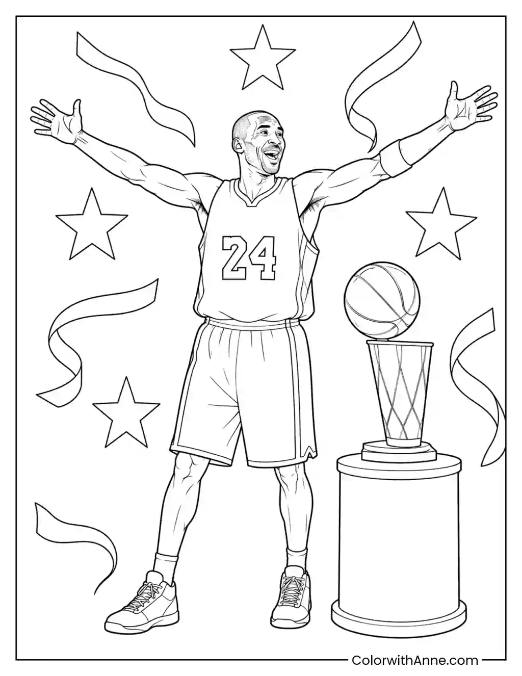 Kobe Bryant 2010 Championship Celebration coloring page